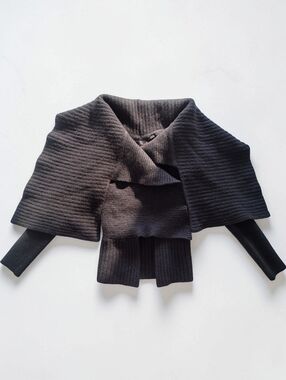 All Saints Black Ribbed Women's Knit Sweater